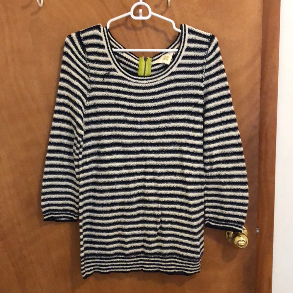 Anthropologie Navy/White Striped Sweater